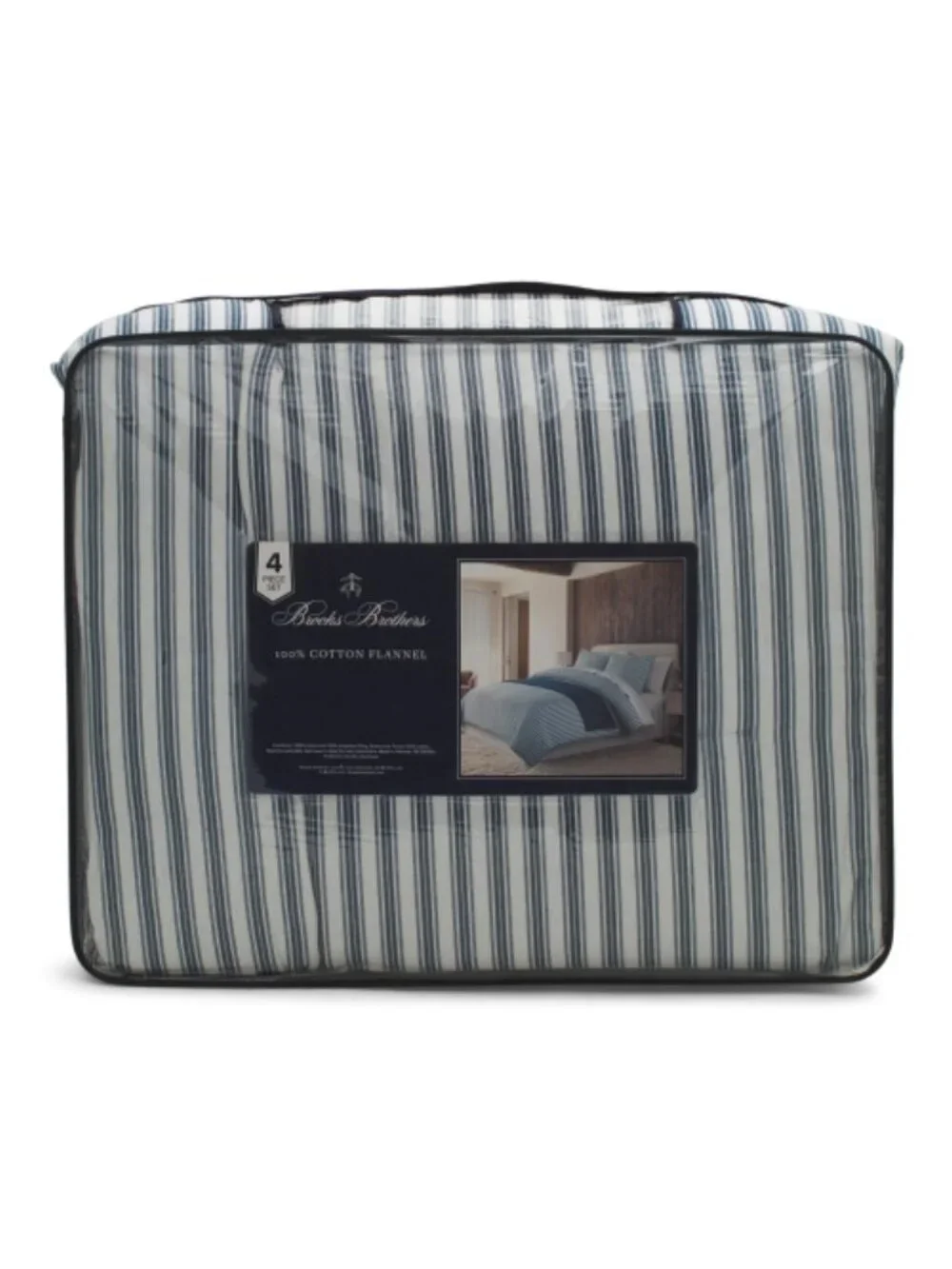 BROOKS BROTHERS Striped Flannel Comforter Set